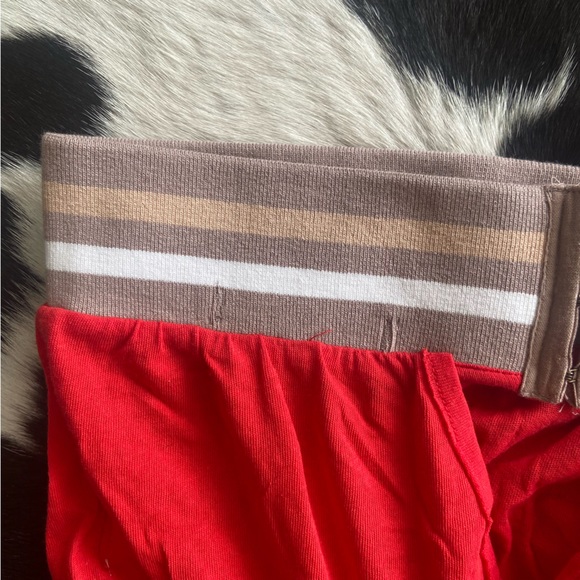 S 🔖 WE THE FREE Tube Top Crop Top Red Tan Brown Striped Band OB1031653 $58 - Picture 9 of 12